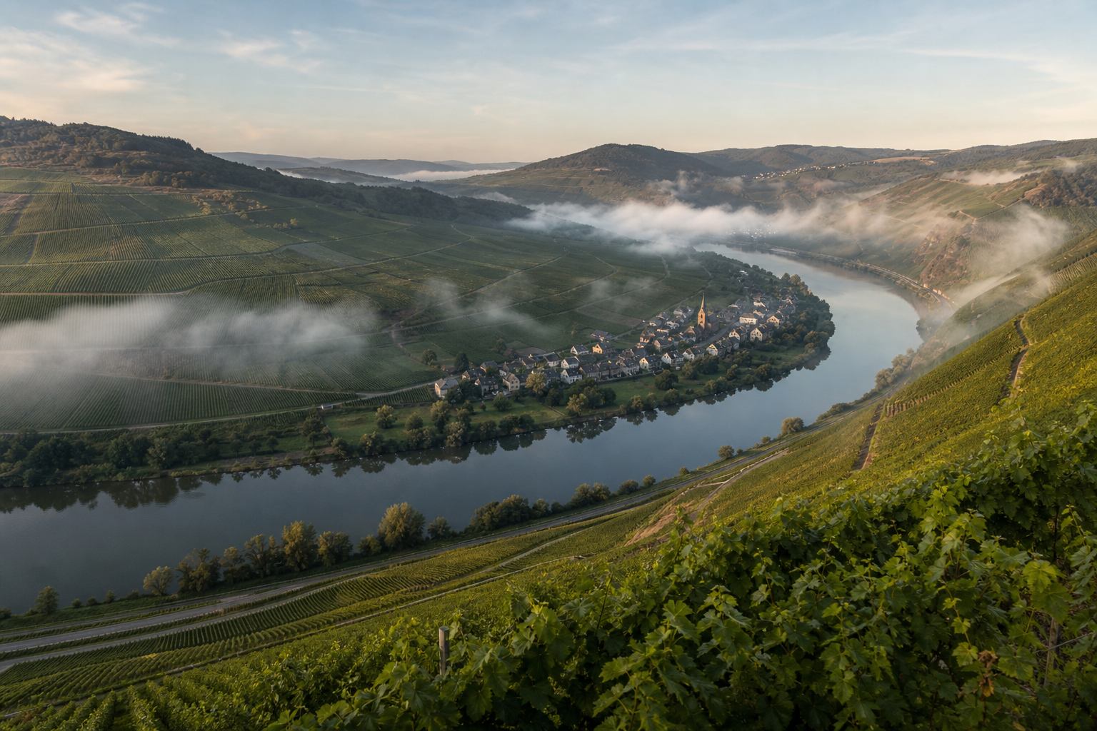 Moselschleife mit Weinbergen